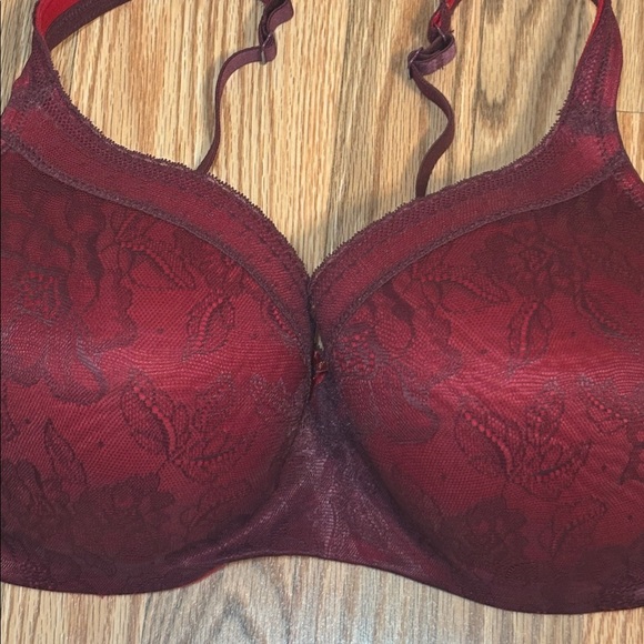 Cacique Red Lace Bra, underwire, lined, 42F - Picture 2 of 8